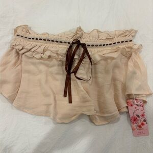 SHEIN Cream Ruffled Top